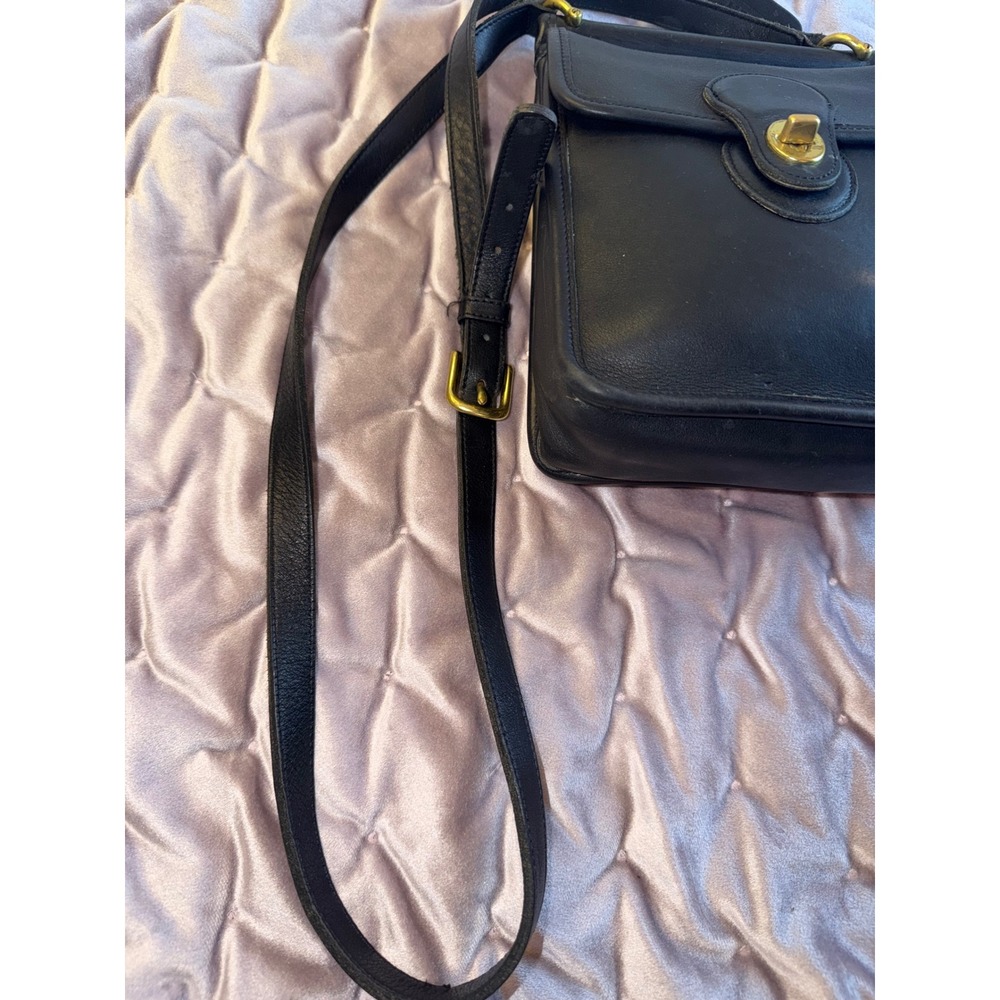 Vtg Coach Murphy Blk Leather Bag Crossbody Turnlock Brass Classic 9930 Mini - Picture 11 of 15